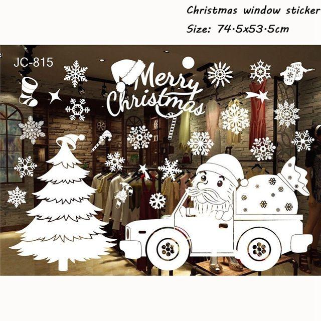 Santa Claus Deer Wall Window Stickers Christmas Decorations for Home 2020 Merry Christmas Ornaments Navidad Xmas Gifts New Year - GoJohnny437