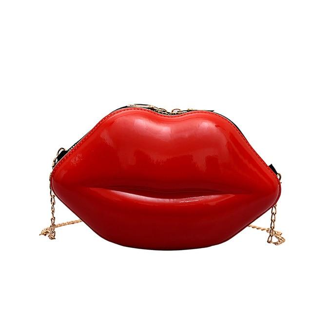Sexy Lips Women Luxury PU Small Handbag Mini Crossbody Ladies Bags Brand Clutch Shoulder Bag Purse - GoJohnny437