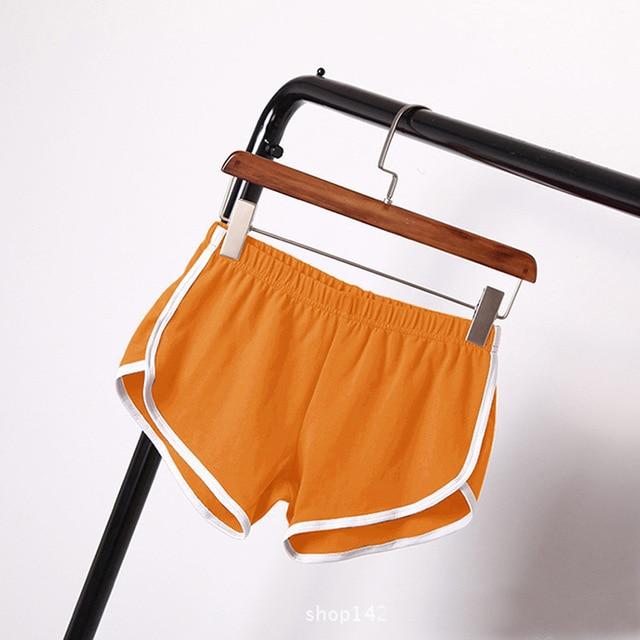 Shorts Women Blend Summer Short Pants Contrast Side Split Elastic Waist Patchwork Casual - GoJohnny437