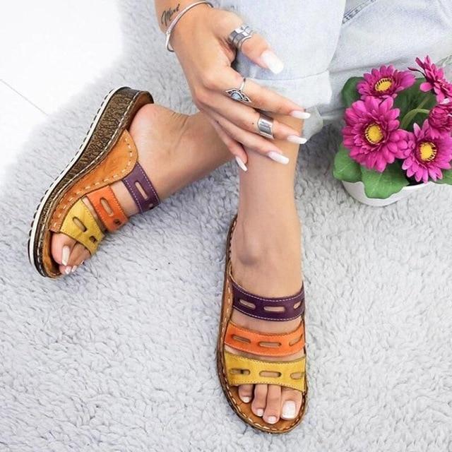 Slippers size shoes Wedge fashion comfortable slipper heel shoes woman slippers female - GoJohnny437
