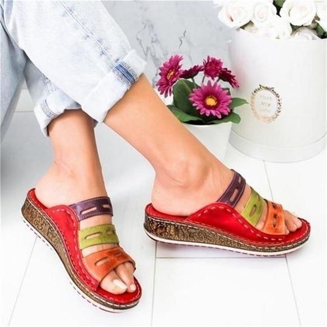 Slippers size shoes Wedge fashion comfortable slipper heel shoes woman slippers female - GoJohnny437
