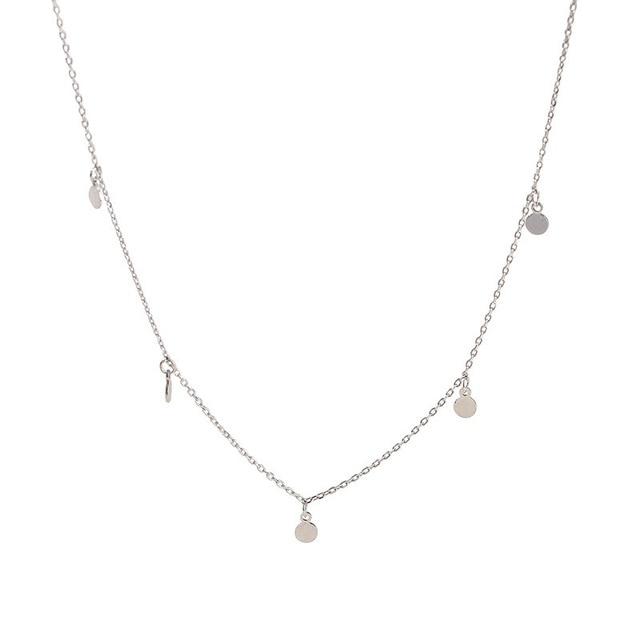 Sterling Silver Geometric Round Choker Necklace For Fashion Women Minimalist Fine Jewelry Cute Accessories 2019 - GoJohnny437