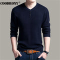 Sweater Men Casual V-Neck Pullover Men Autumn Slim Fit Long Sleeve Shirt Mens Sweaters Knitted Cashmere Wool - GoJohnny437