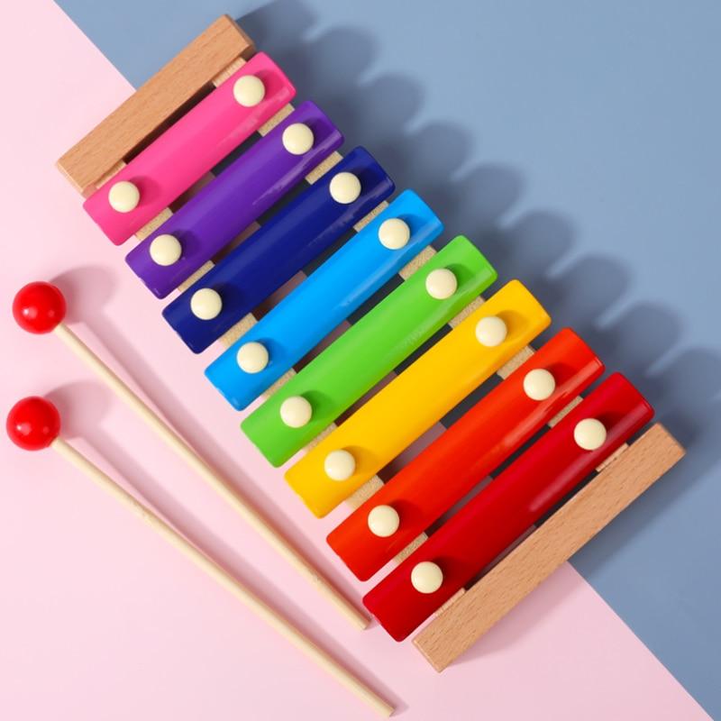 Toy Xylophone Children's Educational Toy Wooden Eight-Notes Frame Style Xylophone Children Kids Baby Musical - GoJohnny437