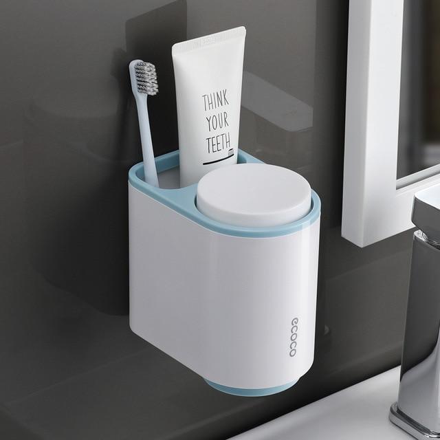 Wall Mount Automatic Toothpaste Dispenser Bathroom Accessories Set Toothpaste Squeezer Dispenser Bathroom Toothbrush Holder Tool - GoJohnny437