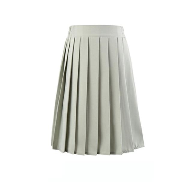 Womens high waist pleated plaid skirt Female Short Skirts - GoJohnny437
